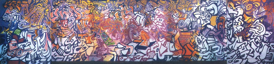 Genova - 1995 - graffito del maestro newyorkese del writing, che ora sarebbe chiamato street art(ist), Phase II, classe 1955, realizzato nell'ambito del progetto coloriamo nel 1995 - nella l'opera realizzata nel sottopassaggio davanti alla stazione Brignole in Via Cadorna